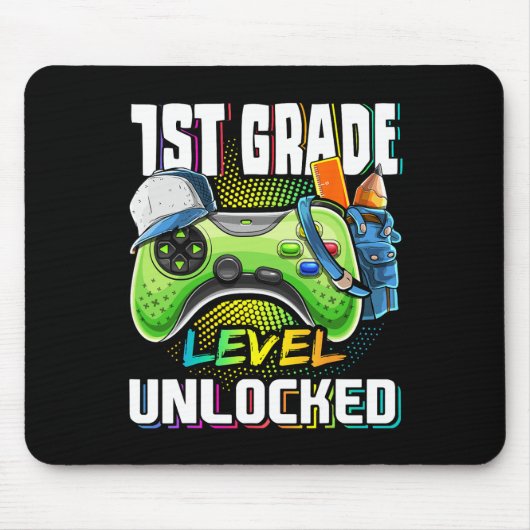 Grade Level Ontgrendeld Videospel Terug naar Schoo Muismat (Voorkant)