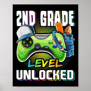 Grade Level Ontgrendeld Videospel Terug naar Schoo Poster
