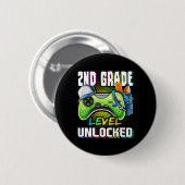 Grade Level Ontgrendeld Videospel Terug naar Schoo Ronde Button 5,7 Cm (Voorkant /achterkant)