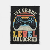 Grade Level Ontgrendelde Gamer 1e Dag van de Schoo Fleece Deken (Voorkant)