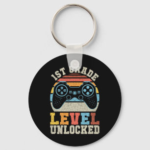 Grade Level Ontgrendelde Gamer 1e Dag van de Schoo Sleutelhanger
