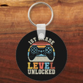 Grade Level Ontgrendelde Gamer 1e Dag van de Schoo Sleutelhanger (Voorkant)