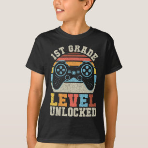 Grade Level Ontgrendelde Gamer 1e Dag van de Schoo T-shirt