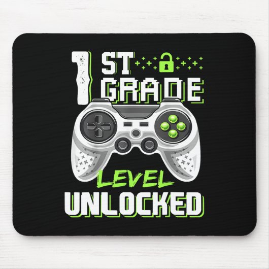 Grade Level Ontgrendelde Gamer Eerste Dag van de S Muismat (Voorkant)