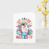 Grade Nailed It Afstuderen Meisje Eenhoorn Afstude Kaart (Gele Bloem)
