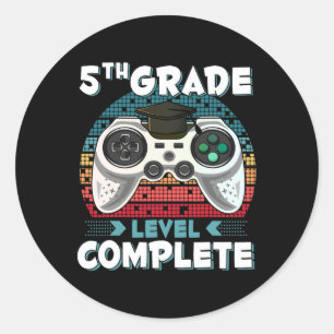 Grade Niveau Volledige Gamer 5e Grade Afstuderen G Ronde Sticker