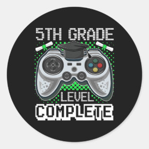 Grade Niveau Volledige Gamer 5e Grade Afstuderen G Ronde Sticker