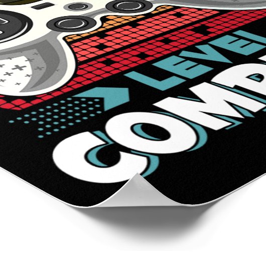 Grade Niveau Volledige Gamer 8e Grade Afstuderen G Poster (Hoek)