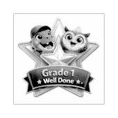 Grade one well done with the owl and Rex achieveme Rubberstempel (Afrduk)