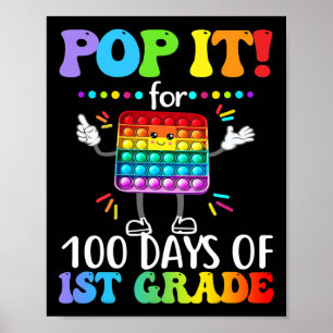Grade Pop het voor 100 dagen Happy 100th Day Poppi Poster