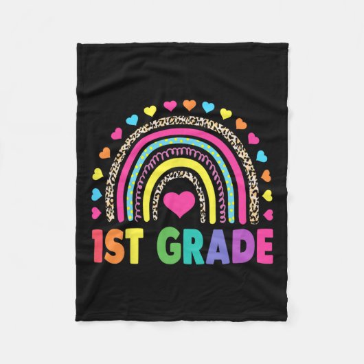 Grade Rainbow Girls Boys Teacher Team 1st Grade Sq Fleece Deken (Voorkant)