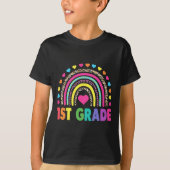 Grade Rainbow Girls Boys Teacher Team 1st Grade Sq T-shirt (Voorkant)