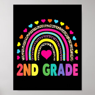 Grade Rainbow Girls Boys Teacher Team 2e graad Sq Poster
