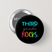 Grade Rocks Team 3e klas leraar Ronde Button 5,7 Cm (Voorkant /achterkant)