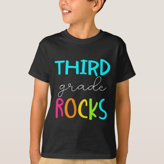 Grade Rocks Team 3e klas leraar T-shirt (Voorkant)