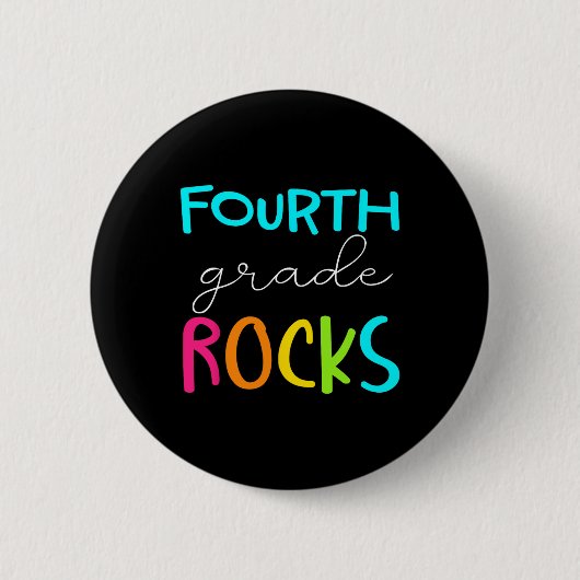 Grade Rocks Team 4e klas leraar Ronde Button 5,7 Cm (Voorkant)