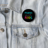 Grade Rocks Team 4e klas leraar Ronde Button 5,7 Cm (In situ)