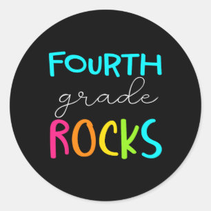 Grade Rocks Team 4e klas leraar Ronde Sticker