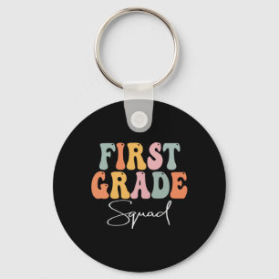 Grade Squad Retro Groovy Eerste Dag van Scho Sleutelhanger