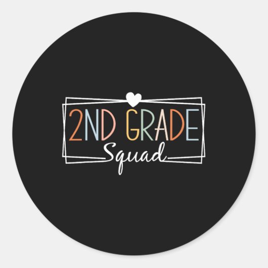 Grade Squad Teachers Kinder 2e klas terug naar sch Ronde Sticker (Voorkant)