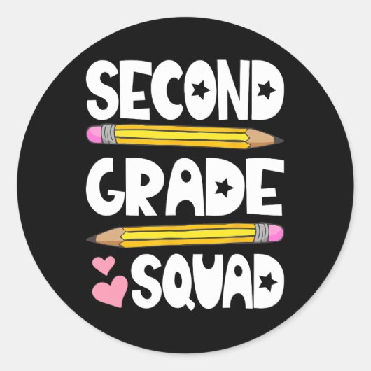 Grade Squad Team Terug naar School Leraar Student  Ronde Sticker (Voorkant)