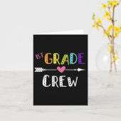 Grade Teacher First Day School 1st Grade Crew Kaart (Gele Bloem)