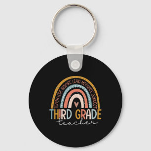 Grade Teacher Leren Liefde Inspireren Boho Rainbow Sleutelhanger