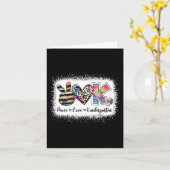 Grade Teacher Peace Love Kindergarten Kaart (Gele Bloem)