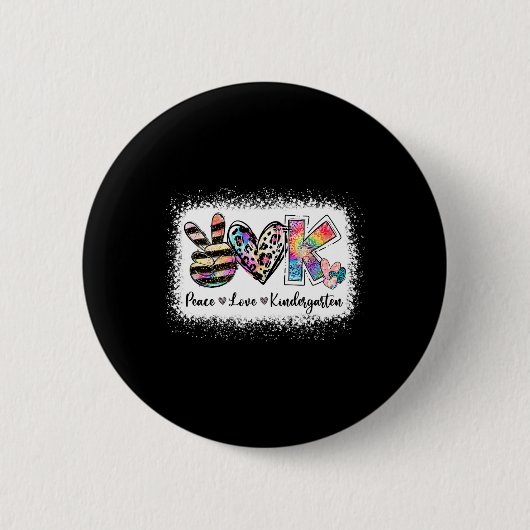 Grade Teacher Peace Love Kindergarten Ronde Button 5,7 Cm (Voorkant)