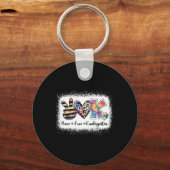 Grade Teacher Peace Love Kindergarten Sleutelhanger (Achterkant)