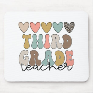 Grade Teacher Retro Eerste Dag van School Teacher Muismat