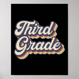 Grade Teacher Retro Vintage 3e klas Teacher Team Poster