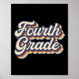Grade Teacher Retro Vintage 4e Grade Teacher Team Poster