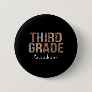 Grade Teacher Terug naar School Appreciation Leopa Ronde Button 5,7 Cm