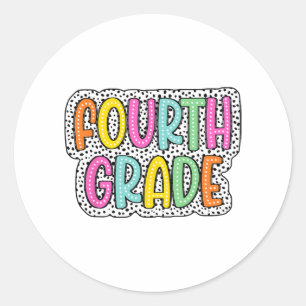 Grade terug naar school Dalmatische Stippen Leraar Ronde Sticker