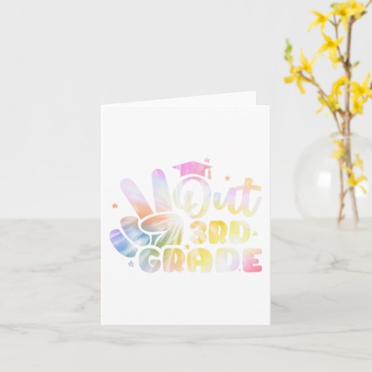 Grade Tie Dye Afstuderen Laatste dag van de school Kaart (Gele Bloem)