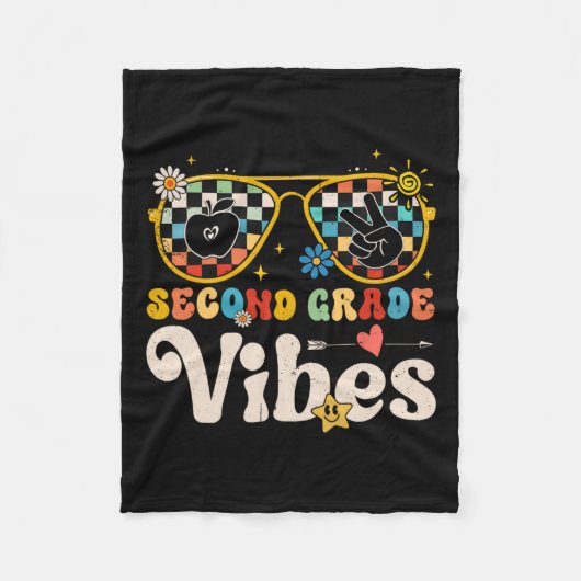 Grade Vibes - 2e klas Team Retro 1e dag van de sch Fleece Deken (Voorkant)