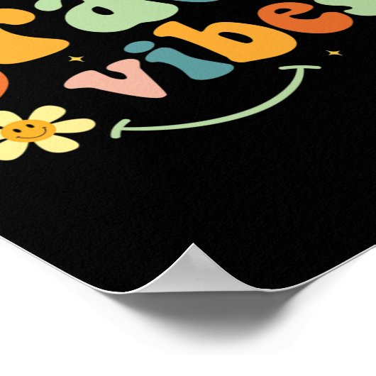 Grade Vibes 2e klas Team Retro 1e schooldag Poster (Hoek)