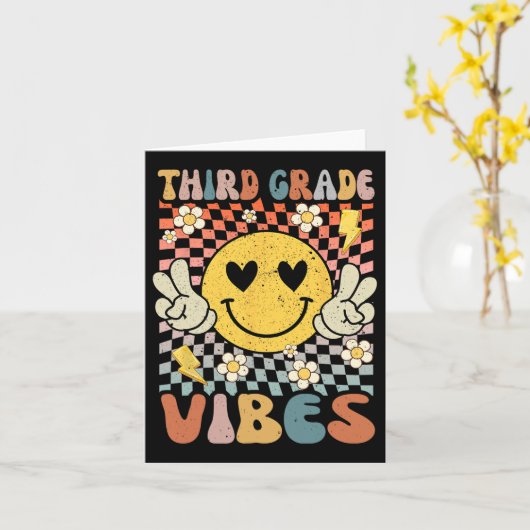 Grade Vibes 3e klas retro leraar 1e dag van SCH Kaart (Gele Bloem)