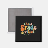 Grade Vibes 3e klas Team Retro 1e dag van de schoo Magneet (Voorkant / Achterkant)