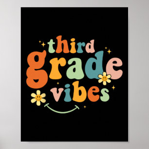 Grade Vibes 3e klas Team Retro 1e dag van de schoo Poster