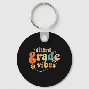 Grade Vibes 3e klas Team Retro 1e dag van de schoo Sleutelhanger
