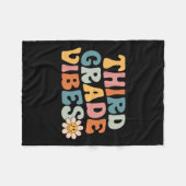 Grade Vibes - 3e klas team retro 1e dag van school Fleece Deken (Voorkant (Horizontaal))