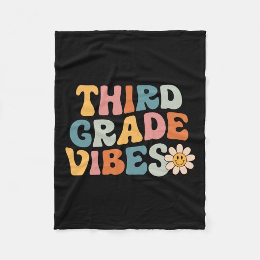 Grade Vibes - 3e klas team retro 1e dag van school Fleece Deken (Voorkant)