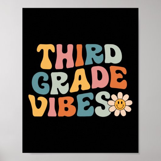 Grade Vibes - 3e klas team retro 1e dag van school Poster (Voorkant)