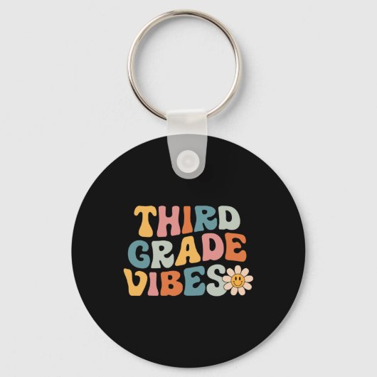 Grade Vibes - 3e klas team retro 1e dag van school Sleutelhanger (Voorkant)