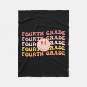 Grade Vibes 4e Grade Team 1e Dag van School Retro Fleece Deken