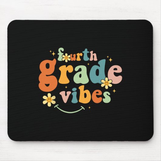 Grade Vibes 4e klas Team Retro 1e schooldag Muismat (Voorkant)