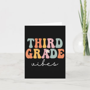 Grade Vibes Retro Groovy Vintage Eerste dag van sc Kaart