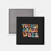 Grade Vibes Terug naar school Retro 4e klas leraar Magneet (Voorkant / Achterkant)